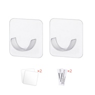 XUNJIE Transparent 2Pcs Self-adhesive Nail-free Home Bathroom Accessories Curtain Rod Holder Curtain Rod Bracket Rod Support Stand Clothes Rail Bracket