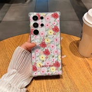 Flower S25plus S22 ultra Plus Wallet Phone Case comparable for Samsung A04 A05 A13 Shockproof Casing