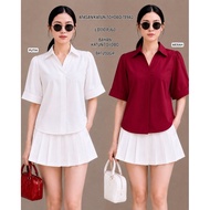 MERAH KATUN Red and white cotton top-85960-89606-60917-90444-33070-88858-97448-74466-11046-30293-100