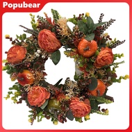Woeuri Autumn Floral Wreath Seasonal Wreath Storage Solution Vintage Autumn Peony Pumpkin Wreath for