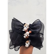 Black Organza Ribbon Scrunchie