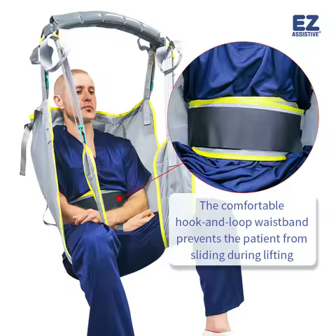 EZ Assistive Patient Harness Lift Hygiene Sling Assist Transfer Hoist Hoyer Universal Toileting Mesh