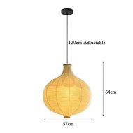Japanese Paper Art Chandelier Ceiling Light Aesthetic Isamu Noguchi Style Pendant Light Suitable For
