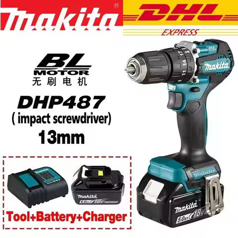 🎀NEW Original Makita DHP487 Cordless impact screwdriver drill Brushless Electric Impact Screwdriver 