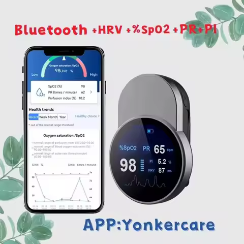 Bluetooth Wireless transmission Digital spo2 fingertip oximeters Finger Clip oximetro recargable usb