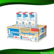 นมถั่วเหลือง ยูเอชที รสจืด แลคตาซอย 200 มล(36กล่อง) UHT Soy Milk, Plain Flavor Lactasoy นมธัญพืช นมกล่อง
