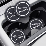 1/2PCS Car Coasters Slot Non-Slip Pad Water Cup Holder Mat Accessories For Jaguar- E-PACE F-Type I-P