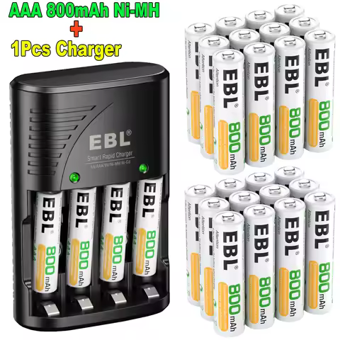 EBL 4pcs/8pcs/12pcs/16pcs/20pcs/24pcs AAA Rechargeable Batteries 800mAh 1.2V Ni-MH Battery Set with