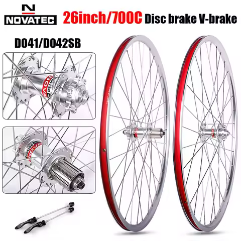 Novatec 700C Road Bike Wheels D041/D042SB Light Bicycle Hubs 26inch MTB bicycle wheel set aluminum a