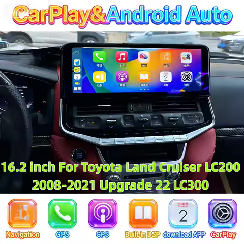 16.2" Android Multimedia Carplay Car Video Player Radio For TOYOTA Land Cruiser 200 LC200 LC300 Touc