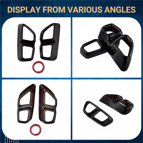 A02K-1 Pair Car Tail Exhaust Pipe Outlet Muffler Pipe Cover Decorative Tail Throat Frame For BMW 5 S