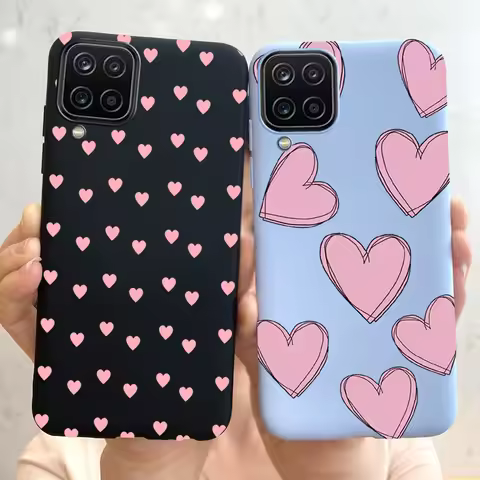 For Samsung Galaxy A12 Case Samsung A42 5G Lovely Heart Cover Back Fundas For Samsung A 12 SM-A125F 