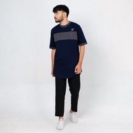 AJYAD Navy Kurta Shirt by FAMEM