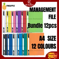 Bundle 12pcs PVC A4 Report File Extra Thick A4 Management File Colour Plastic Management File  Repor