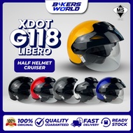 XDOT HELMET G118 LIBERO HALF HELMET CRUISER MOTOR HELMET HALF MOTORCYCLE HELMET SIRIM ORIGINAL