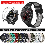 For Huawei Watch GT3 SE case strap GT Runner cases tempered glass screen protector USB Cable charger dock 22mm run double color sports smart watch band straps