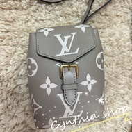 Lv Tiny 雙色斑鳩灰色Monogram Empreinte 皮革後背包M80738 backpack