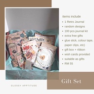 JOURNAL GIFT SET RETRO NOTEBOOK +100PCS JOURNAL STARTER KIT SET