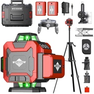 16 Lines Self-Leveling Laser Level with Tripod, 4x360°4D Green Cross Line Vertical & Horizontal Lase