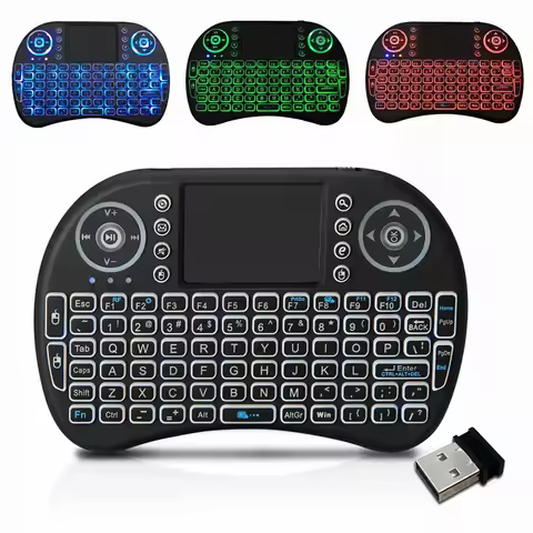 2.4G Air I8 3 colors Backlight Mini Wireless Keyboard English Mouse Remote Touchpad For Android TV B