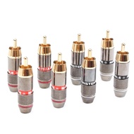 12pcs Monster Banana Plug Rca Connector 6mm 24k Gold Plated Speaker Cable Audio Adapter Wire Connector Rca Male Plug