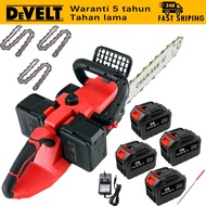 DEVELT Rechargeable Cordless Chainsaw 16-inch Gergaji Bateri Dual-Drive Lithium Battery saw 42V High