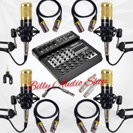 TERMURAH PAKET PODCAST SOUNDCARD 4 MIC BM 800 MIXER ASHLEY 6 CHANNEL