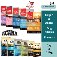 Orijen &amp; Acana 1.8kg &amp; 2kg - Ori Dog/Puppy/Six Fish/Small Breed/Adult Dog/Grass Fed Lamb/Pacifica