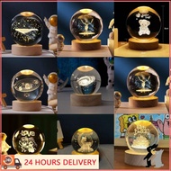 3d Crystal Ball Night Light Kids Moon Lamps Universe Earth Globe Crafts Home Desktop Decor Christmas