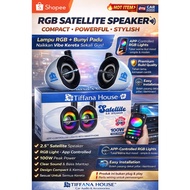 FFANA HOUSE RGB SATELLITE SPEAKER 2.5 INCI | 100W PEAK POWER | APP CONTROL LED LIGHT | CAR INTERIOR 