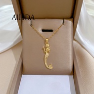 DALATI Titanium Steel Mermaid Full Diamond Necklace