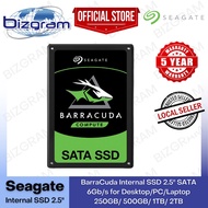 Seagate BarraCuda Internal SSD 2.5" SATA 6Gb/s for Desktop/PC/Laptop - 250GB/ 500GB/ 1TB/ 2TB (5-Year SG Warranty)