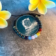 CAKRADAYU Gelang Cakra 7 Batu Kristal Dan Batu Hematite (6mm)