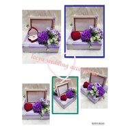 gubahan frame mas kahwin c/w bekas cincin(2pc ring)-purple