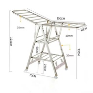 DOBEE HOME ราวแขวนผ้าสแตนเลสพับได้ ล้อที่มองไม่เห็น ราวตากผ้าพับสะดวก ทนทาน