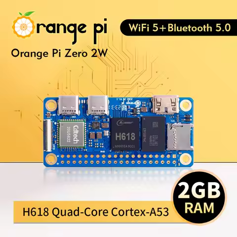 Orange Pi Zero 2 W 2GB RAM DDR4 Mini PC Allwinner H618 Orange Pi Zero 2W WiFi Bluetooth SBC Single B