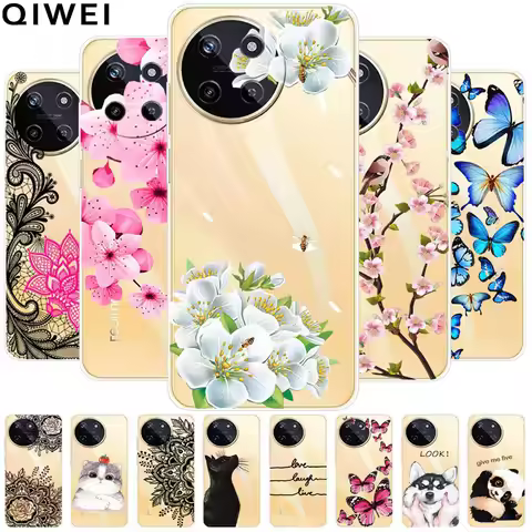 For Realme 11 4G Case Transparent Cute Soft Silicone TPU Coque for Realme 11 4G RMX3636 Phone Cover 