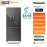 [SAVE 4.0] Panasonic NR-BW530XMMM 500L Prime+ edition Premium 2-Door Fridge Refrigerator - NRBW530XMMM