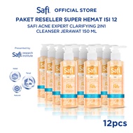 [Paket Hemat isi 12] Safi Acne Expert Clarifying 2in1 Cleanser Jerawat 150ml- Facial Wash - Face Was