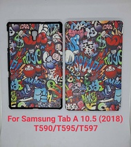 เคสฝาพับ ฟิล์มกระจกนิรภัย ซัมซุง แท็ป เอ 10.5 (2018) ที590 ที595 ที597 ขนาดหน้าจอ10.5นิ้ว Case Smart For Samsung Galaxy Tab A 10.5 (2018) T590 / T595 / T597
