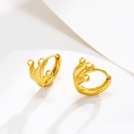 Emas 916 Subang  | Gold 916 Hoop Earring/Glossy Crown Earrings gold 916