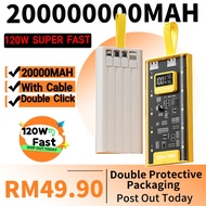20,000mAh Fast Charge 120W Fast Powerbank PD22.5W Powerbank with Cable QC3.0