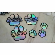 Dog Cat Paw Waterproof Sticker
