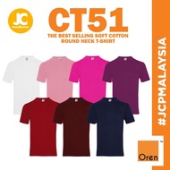 JCP x OREN SPORT 100% Soft Cotton T-Shirt CT51 Unisex Adult Men Plain Round Neck Tee Baju Kosong - Group C