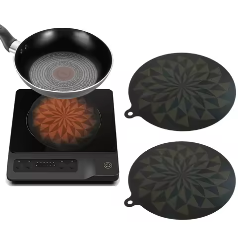 4Pcs Induction Cooktop Mat Thermochromic Silicone Induction hob Protector Kitchen Table Cooking Plac