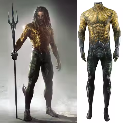 Aquaman Cosplay Arthur Curry Costume Superhero Zentai Bodysuit 3D Printed Spandex Outfits Halloween