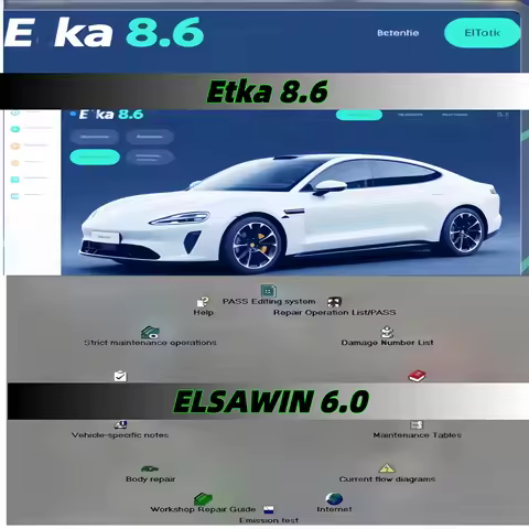 ELSAWIN 6.0 + ETKA 8.6 Vehicle Maintenance Software - Electronic Parts Catalog for VW, Audi, Seat, S