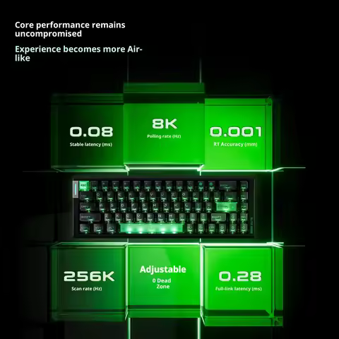 Atk RS6 Air Magnetic Switch Wired Keyboard 8000hz 0.005mmrt Keyboards Aluminium Alloy Rgb Gasket RS6