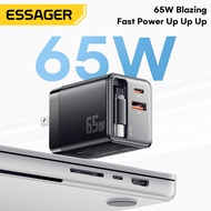 Essager PD65W GaN Type C USB A Charger With Retractable Flexible Stretchable Quick Charge Type C Cab