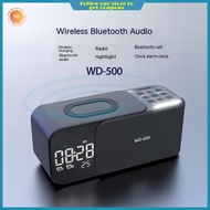 New three-in-one wireless charger Bluetooth speaker clock double alarm clock Bluetooth speaker